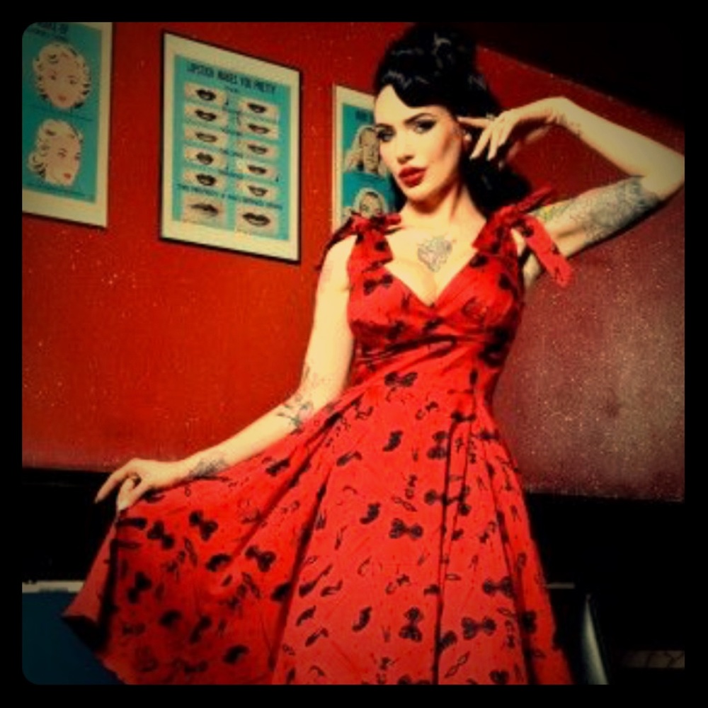 NWT Pinup Girl Deadly Dames Dress Fetish print XL